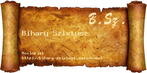 Bihary Szixtusz névjegykártya